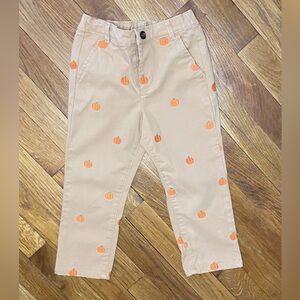 Gymboree Toddler Tan Pumpkin Embroidered Pants 3T